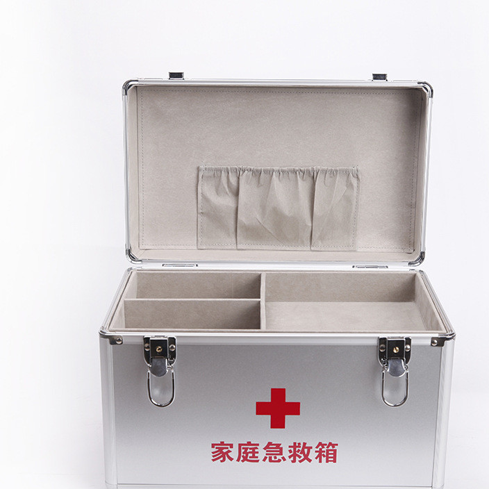 厂家定制大号医用箱铝材急救箱手提药箱安全保健家庭医用安全药箱